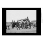 Seven Officers by a Big Gun in Washington, DC 1865 Cards