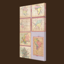 Seven Puzzle Maps of the World canvas prints