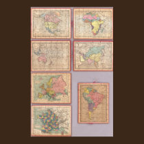 Seven Puzzle Maps of the World posters