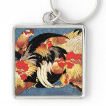 Seven Roosters, Hokusai Keychain