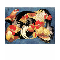 Seven Roosters, Hokusai T Shirt