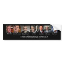 Seven Sexist Scumbags DEFEATED Bumper Sticker