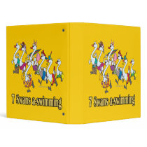 seven swans a-swimming seventh 7th day christmas vinyl binder
