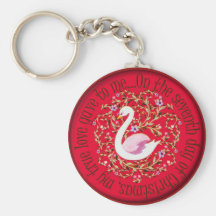 Seven swans aswimming keychains
