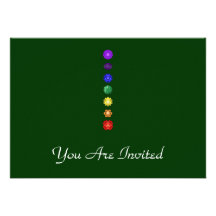 Seven vertical chakras card