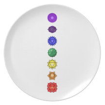 Seven vertical chakras dinner plates