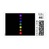 Seven vertical chakras stamp