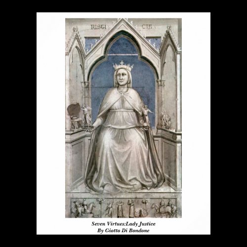 Seven Virtues:Lady Justice By Giotto Di Bondone Print