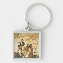 Seven wise men in the bamboo forest keychain