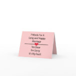 Seven Words For a Long and Happy Marriage Greeting Card