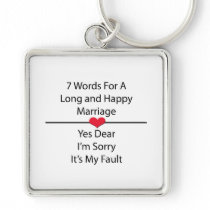 Seven Words For a Long and Happy Marriage Key Chain