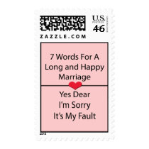 Seven Words For a Long and Happy Marriage Postage Stamps