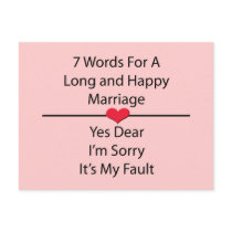 Seven Words For a Long and Happy Marriage postcards by samack Seven Words For a Long and Happy Marriage postcards