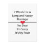Seven Words For a Long and Happy Marriage Post Card