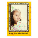 Seven Year Old Girls Zebra Birthday Photo Cards business cards by samack Seven Year Old Girls Zebra Birthday Photo Cards business cards