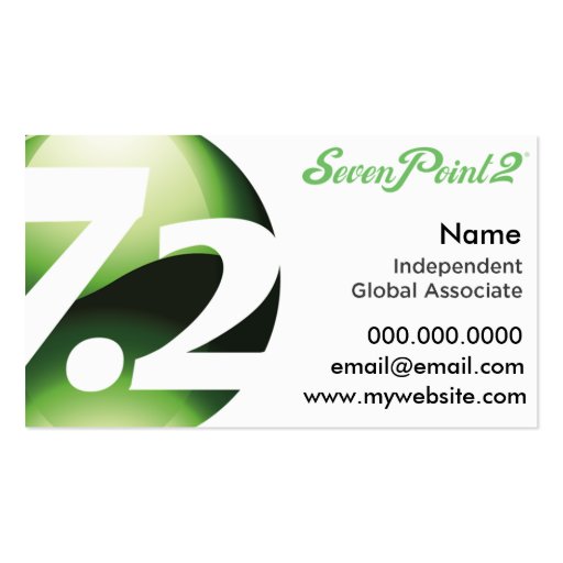 SevenPoint2 Weight Loss Made Simple Business Cards Business Card Templates (front side)