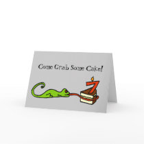 Seventh Birthday Lizard Party Invitation cards