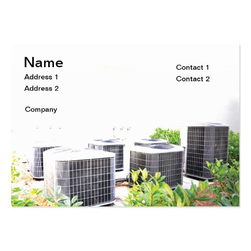 Several outdoor air conditioner units business card templates (front side)