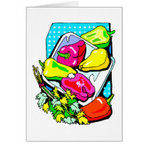 Several peppers and veggies graphic cards