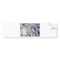 Several Pound Bills New British0 Pounds Money Bumper Sticker
