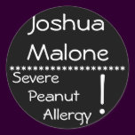 Severe Peanut Allergy Label