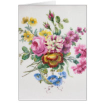 Sevres flowers card, dating to 1770