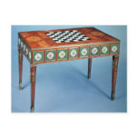 Sevres games table with porcelain plaques post cards