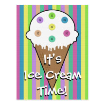 Sew Buttons On Ice Cream Postcard