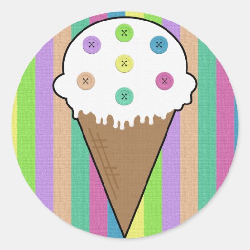 Sew Buttons On Ice Cream Sticker