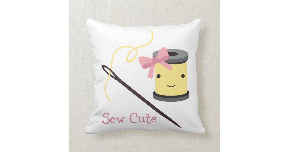 Sew Cute Throw Pillow Zazzle