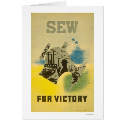 Sew For Victory WWII 1941 WPA Greeting Card by lc_wpa