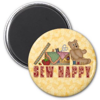 Sew Happy Fridge Magnet