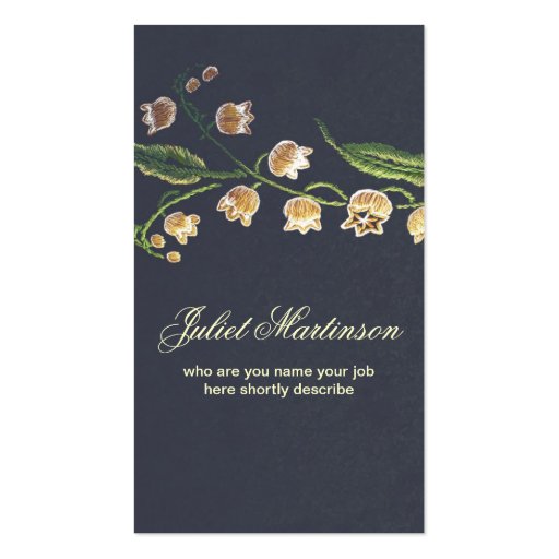 sewed flowers business card (front side)