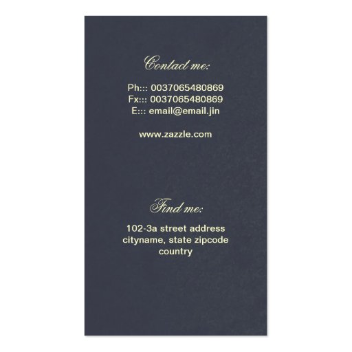 sewed flowers business card (back side)