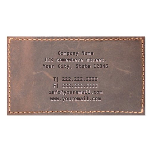 Sewed Leather Real Estate Broker Business Card (back side)