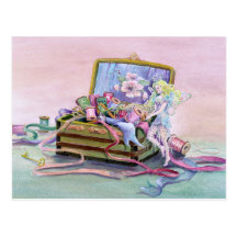 SEWING BOX FAERIE by SHARON SHARPE Post Card