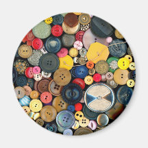 Sewing - Buttons - Bunch of Buttons Refrigerator Magnets