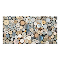 Sewing - Buttons - Lots of white buttons Photo Card Template