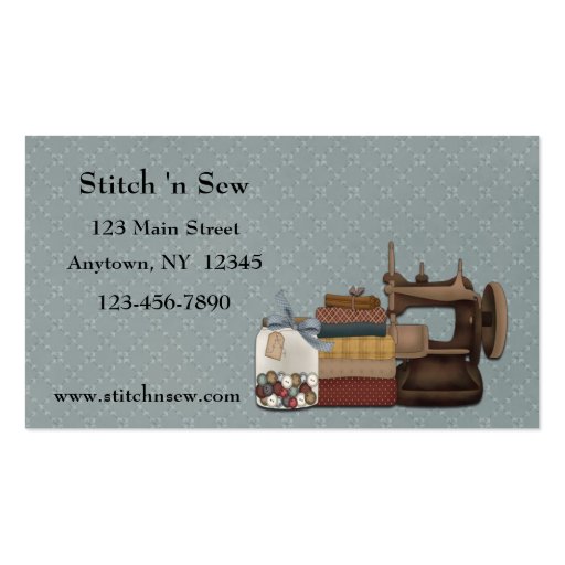 Sewing Crafts Business Card (front side)