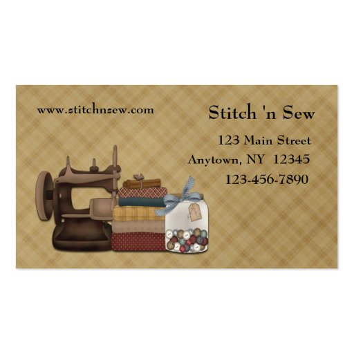 Sewing Crafts Business Card (front side)