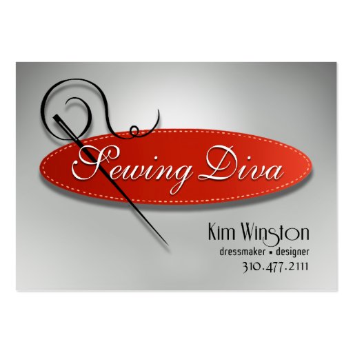 "Sewing Diva" - Seamstress, Dressmaker, Designer Business Card Templates