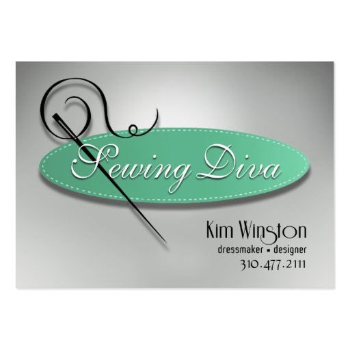 "Sewing Diva" - Seamstress, Dressmaker, Designer Business Card (front side)