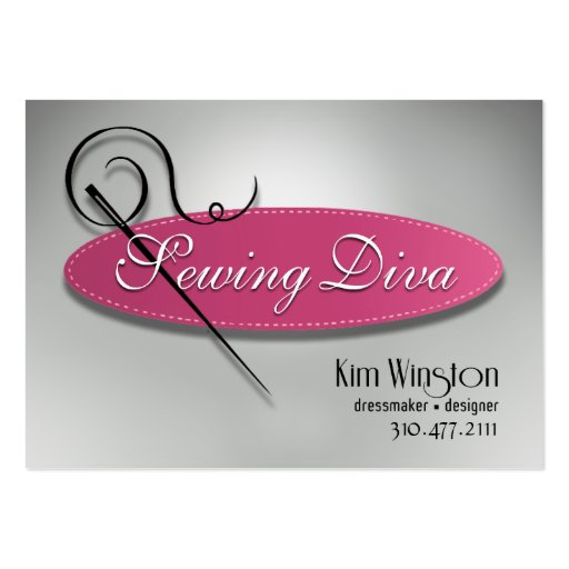 "Sewing Diva" - Seamstress, Dressmaker, Designer Business Cards (front side)