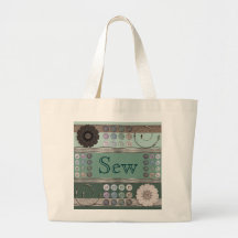 Sewing Enthusiast Green Tote Bags