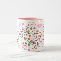 "Sewing fan" flowers mug mugs
