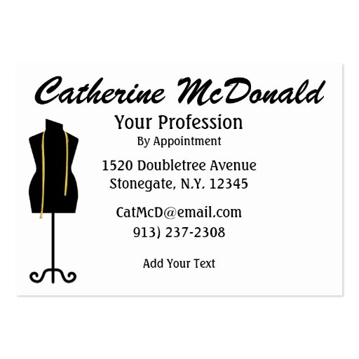 Sewing / Fashion / Seamstress - SRF Business Card Template (back side)