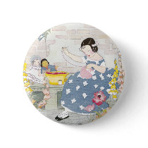 Sewing in a Garden of Foxglove & Poppies buttons