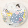 Sewing in a Garden of Foxglove & Poppies Drink Coasters