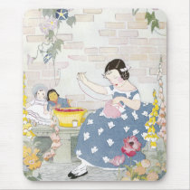 Sewing in a Garden of Foxglove & Poppies mousepads by pinkalmond Sewing in a Garden of Foxglove & Poppies mousepads