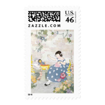 Sewing in a Garden of Foxglove & Poppies Postage